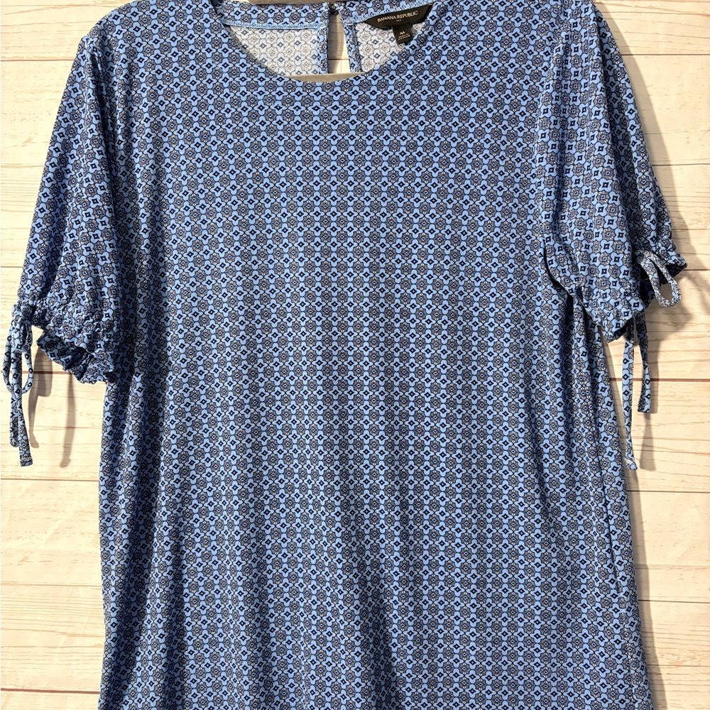 Banana Republic Blue Geometric Blouse